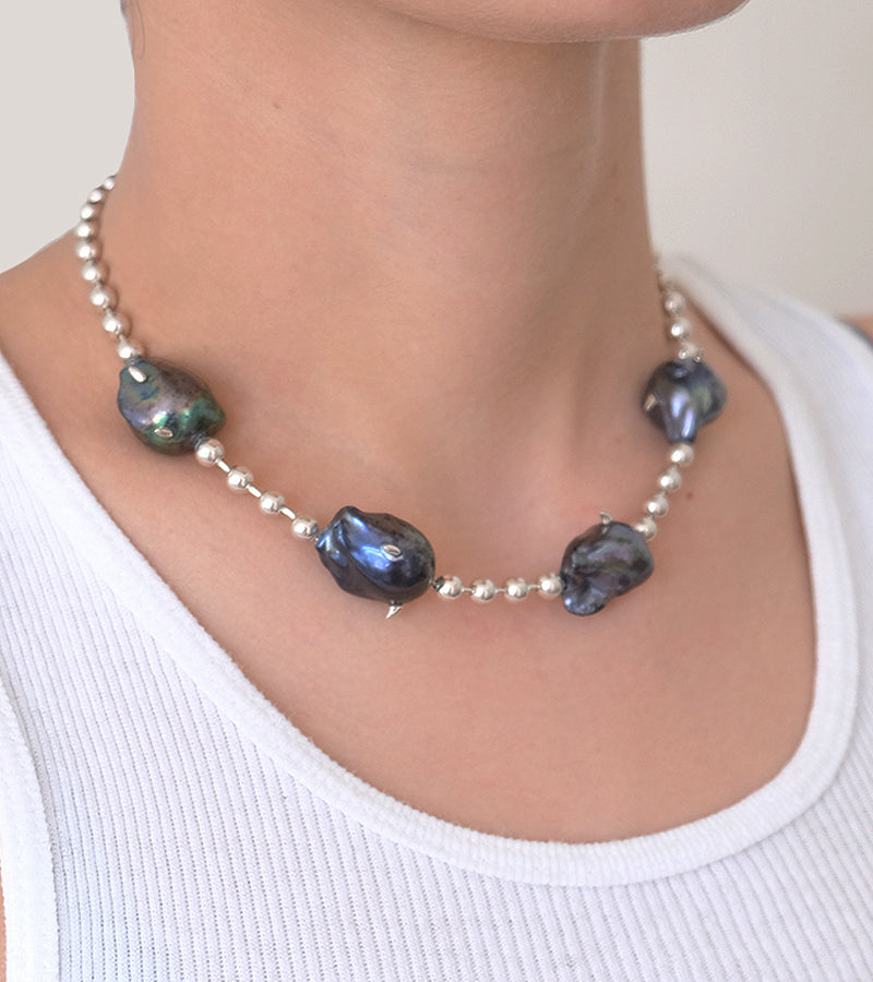 4 *Blue* Perlita Necklace - Sterling Silver